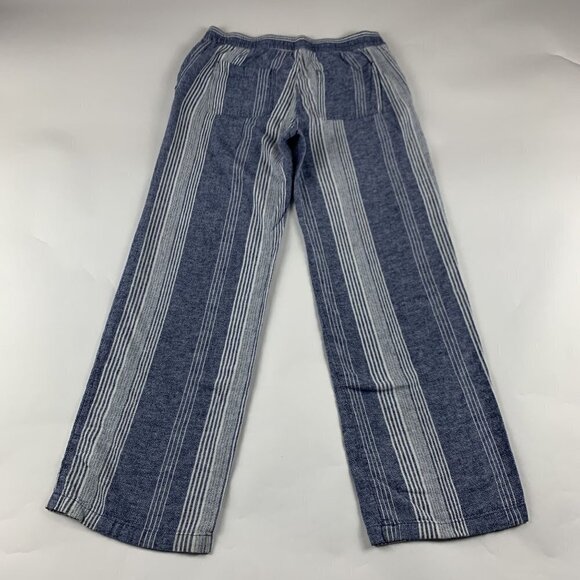 TALL Old Navy Blue Striped Linen Blend Wide Leg Lounge Pant ST - Picture 7 of 7